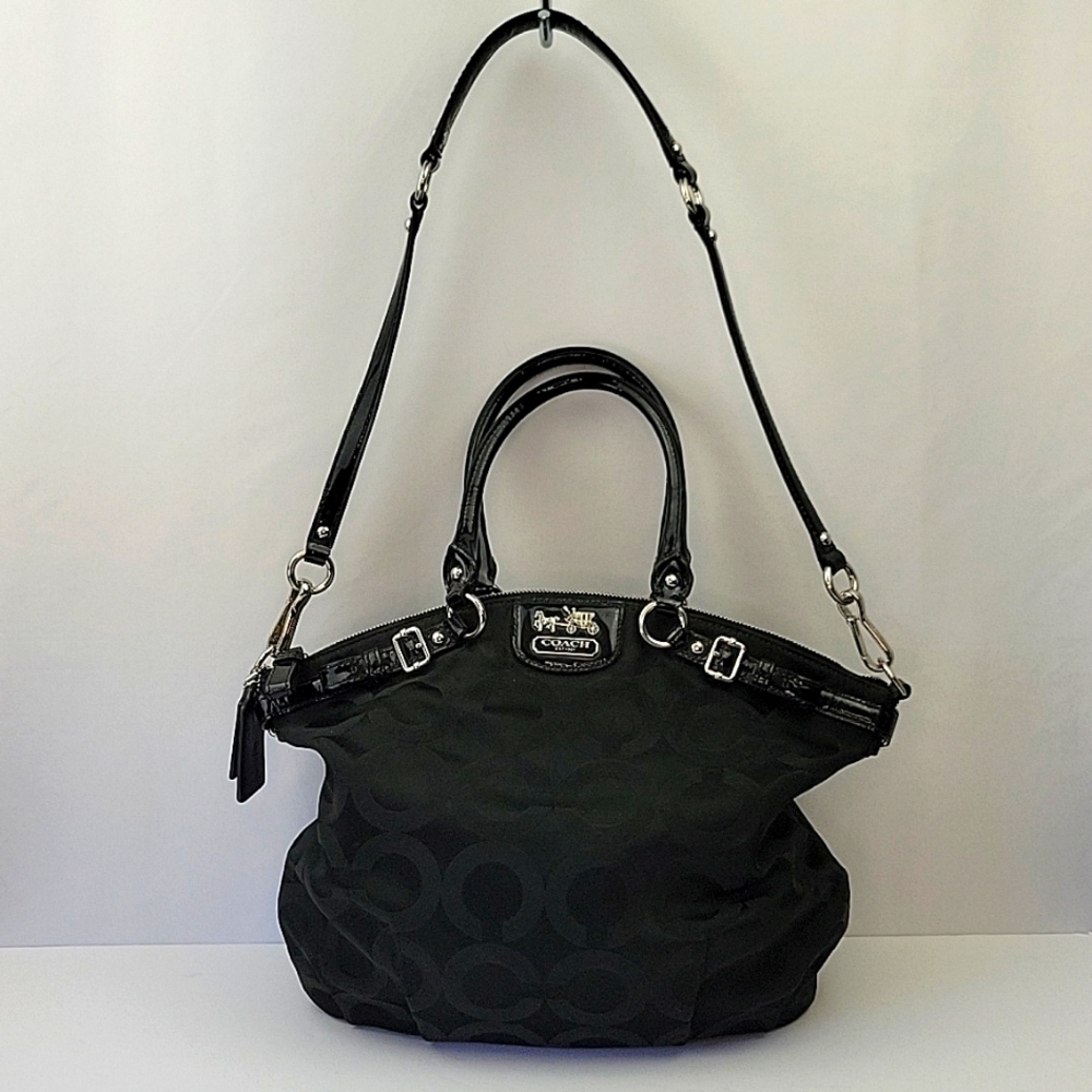 Coach Madison Op Art Lindsay Satchel Black F1173-18649 - Picture 4 of 16